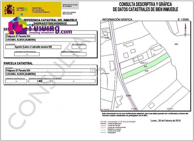 Parcela en Albox, Locaiba, venta