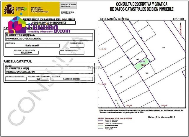 Solar Urbano en Huércal-Overa, venta